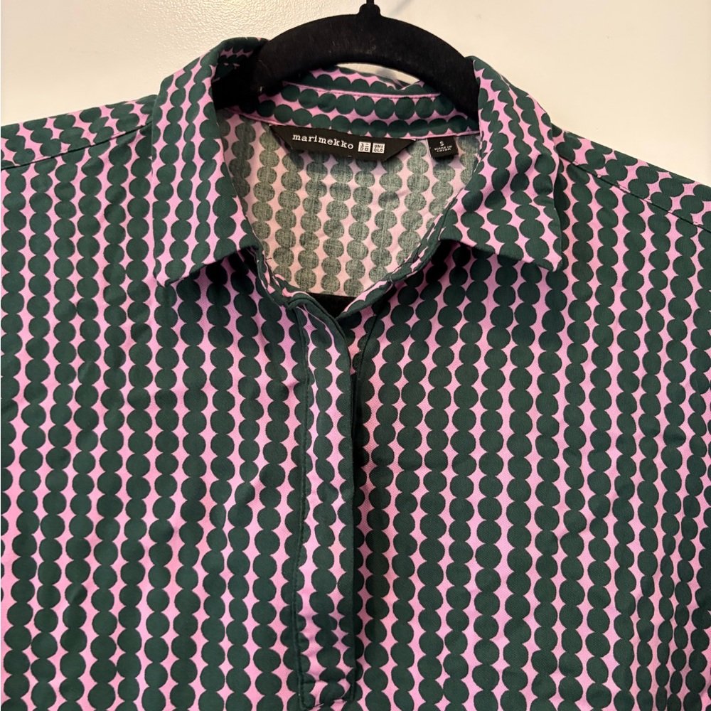 Marimekko X Uniqlo Rayon Pattern Print Button-down Shirt - Small - Picture 3 of 5